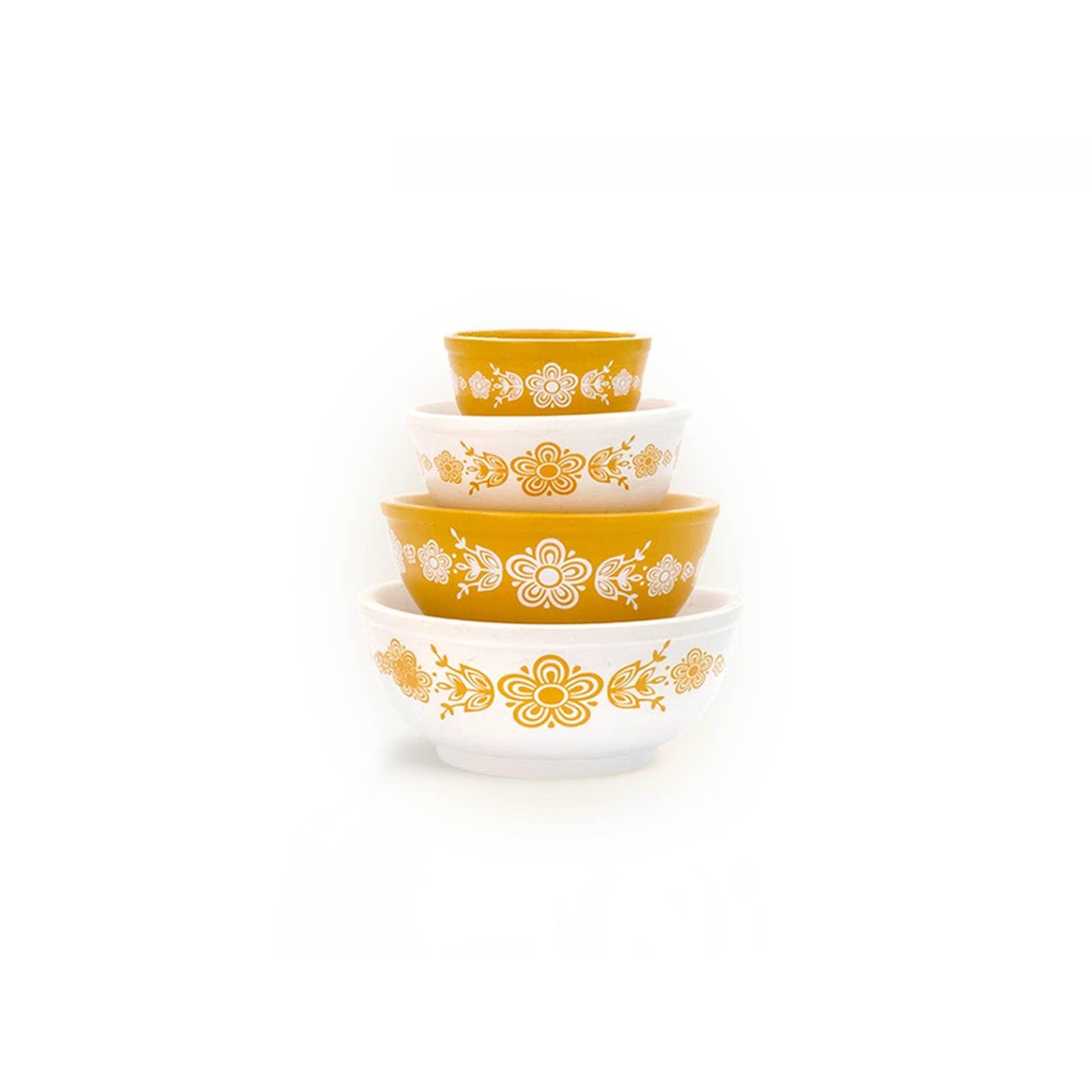 Mini Pyrex-Inspired Mixing Bowls | Retro Stackable Mini Bowl Set for Collectors