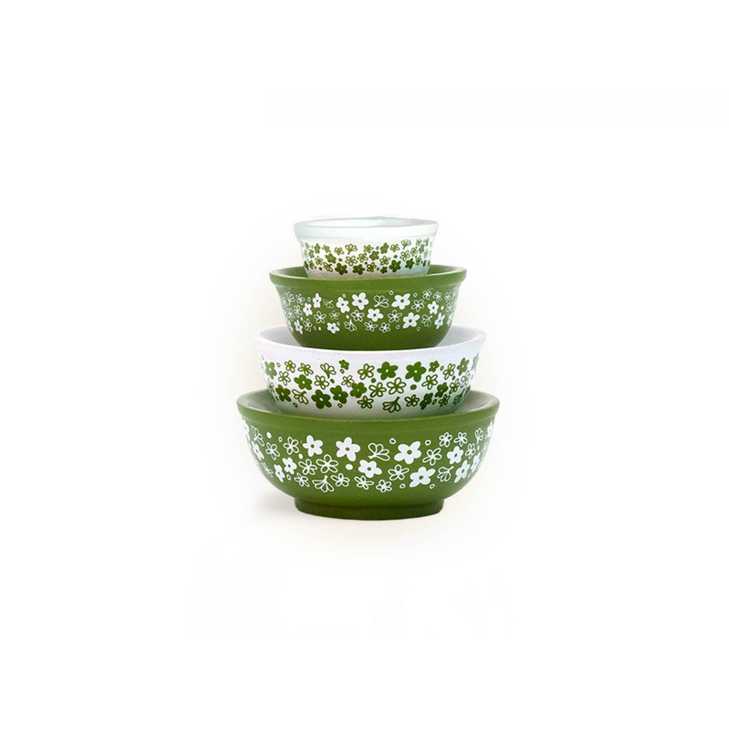 Mini Pyrex-Inspired Mixing Bowls | Retro Stackable Mini Bowl Set for Collectors