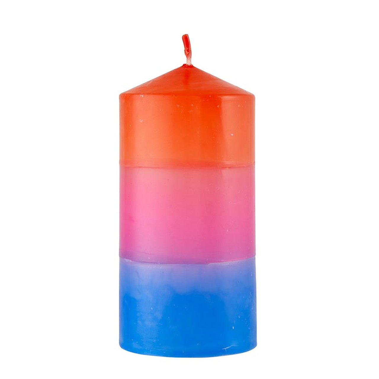Mini Red-Pink-Blue Pillar Candle | Aesthetic Unscented Table Decor Cylindrical Candle 4.75"