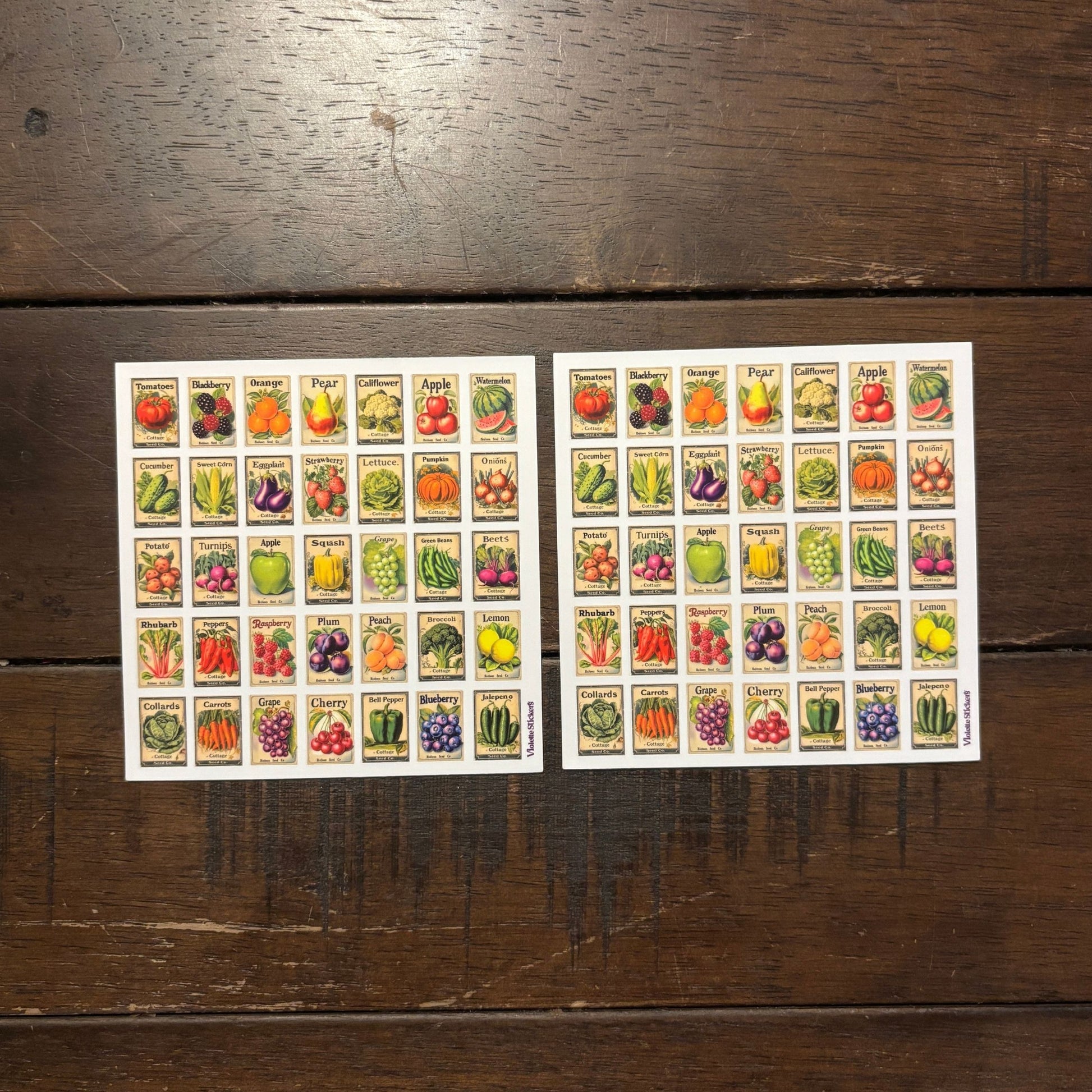 Mini Seed Packet Stickers | 4" x 4" | 2 Sheets-Violette Stickers-The Bullish Store