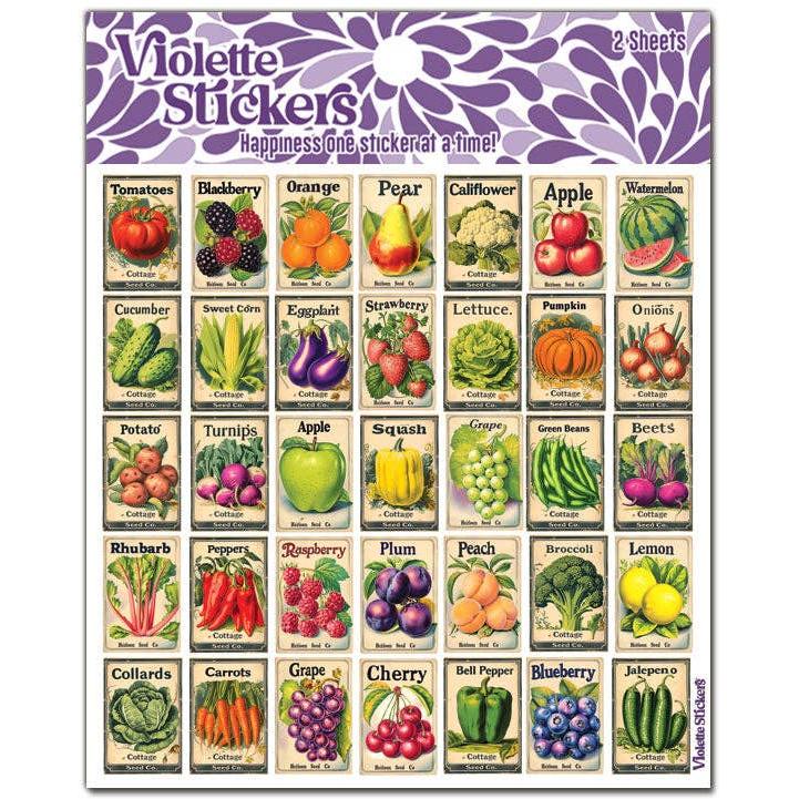 Mini Seed Packet Stickers | 4" x 4" | 2 Sheets-Violette Stickers-The Bullish Store