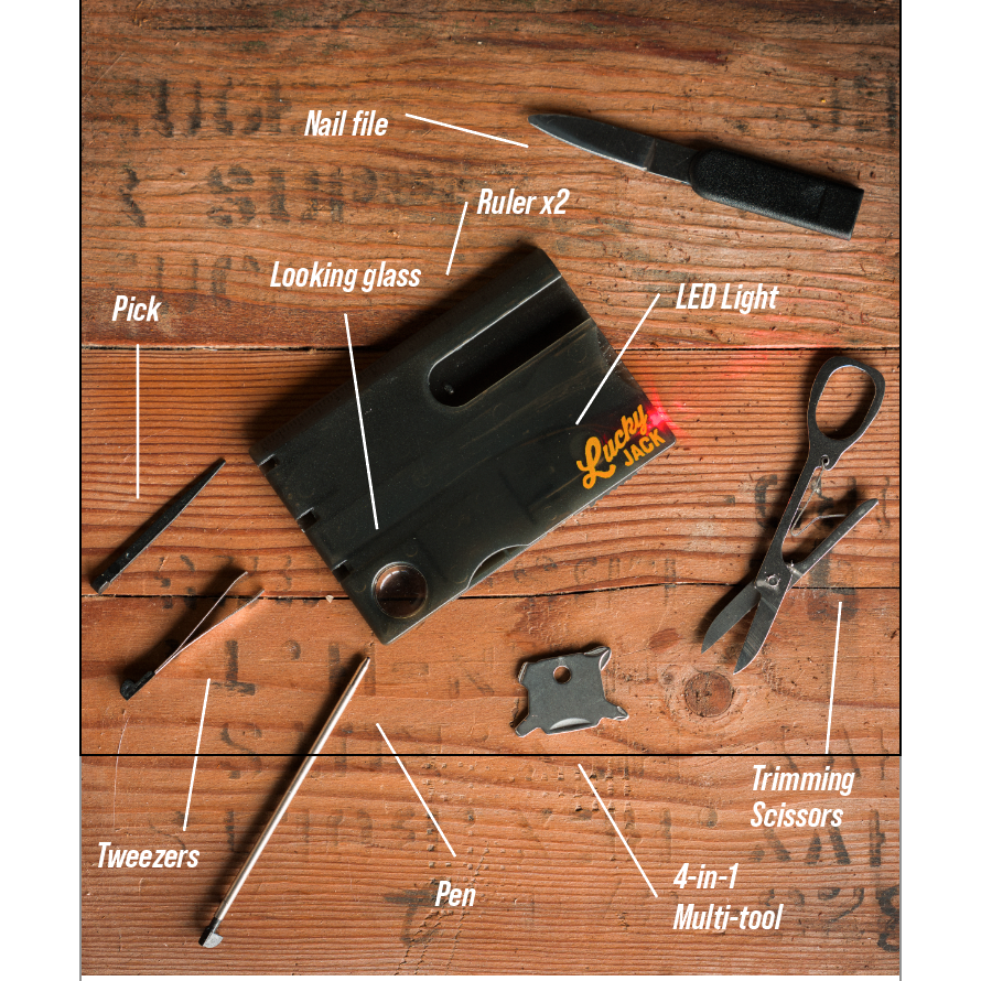 Mini Wallet Tools | 36-Piece Multi-Tool Kit-Lucky Jack-The Bullish Store