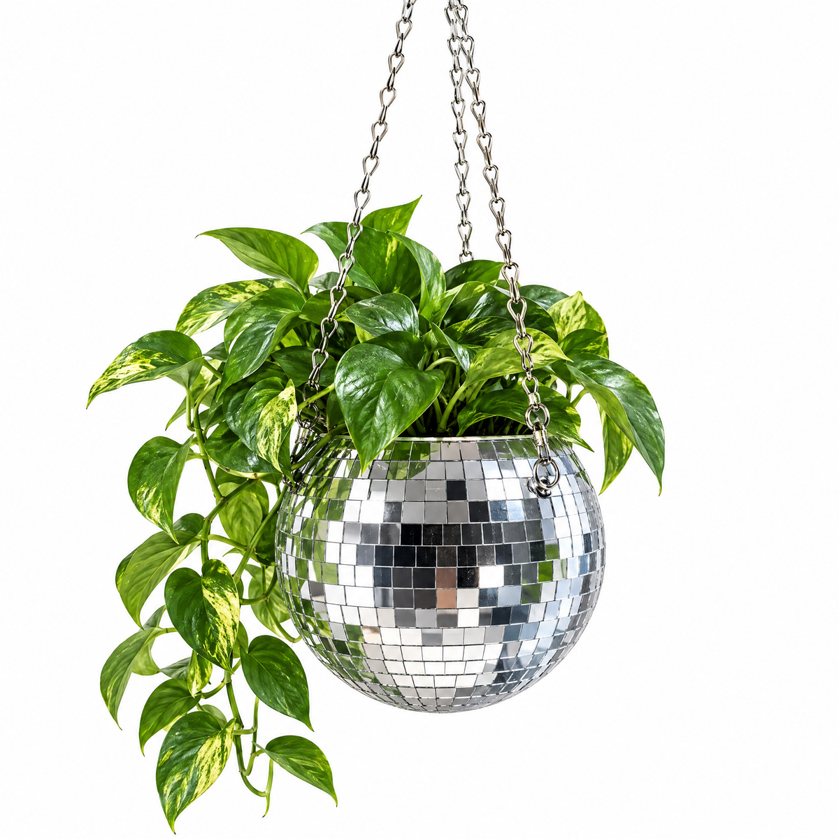 Mirror Disco Ball Hanging Planter | 70's Retro-NPW Gifts-The Bullish Store