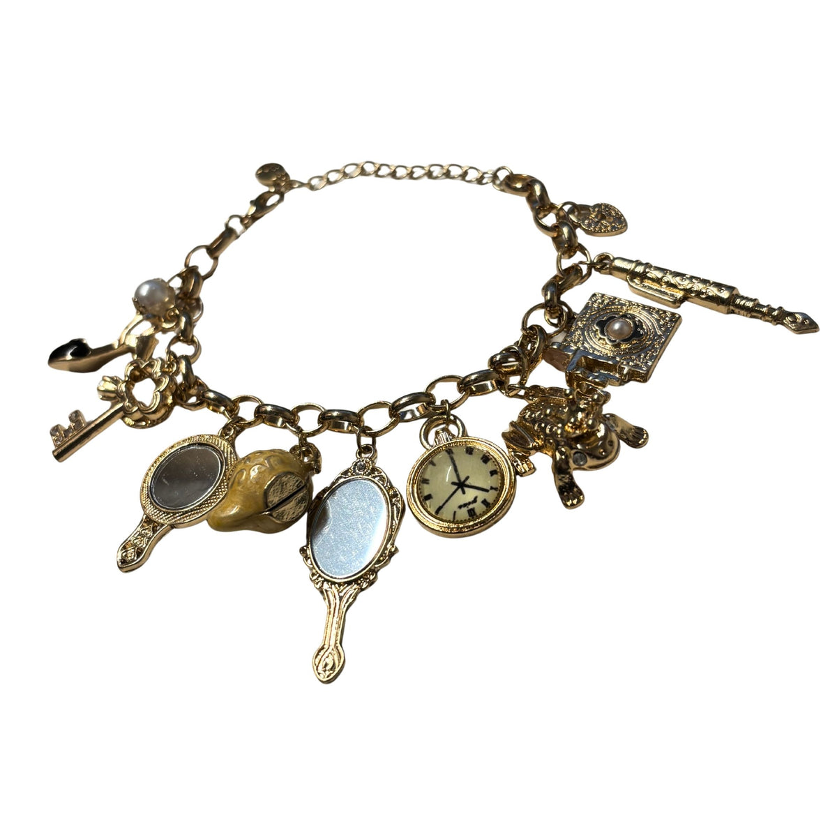 Mirror Mirror Fantasy Gold Charm Bracelet | Fairytale Jewelry-Paper & Quartz-The Bullish Store