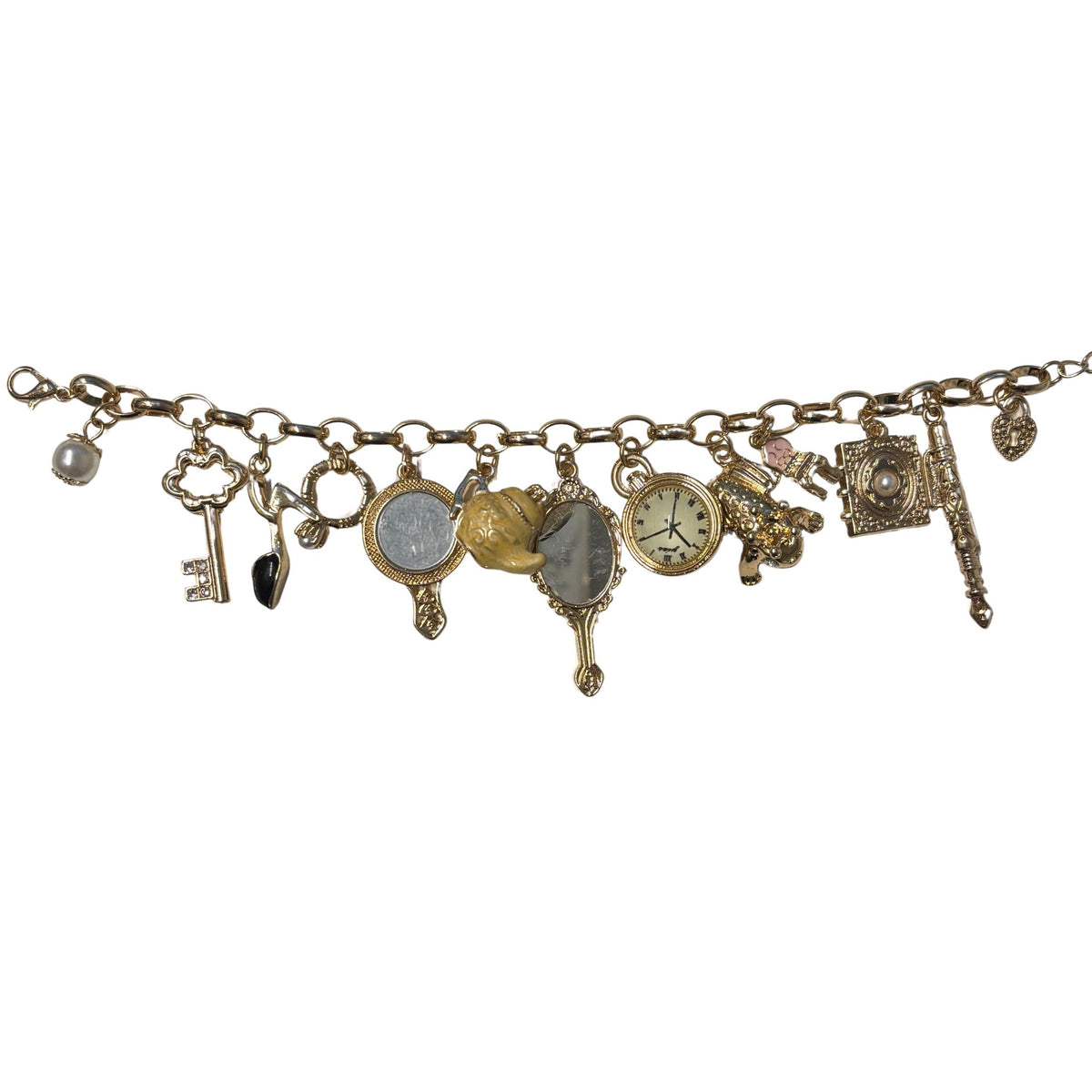 Mirror Mirror Fantasy Gold Charm Bracelet | Fairytale Jewelry-Paper & Quartz-The Bullish Store