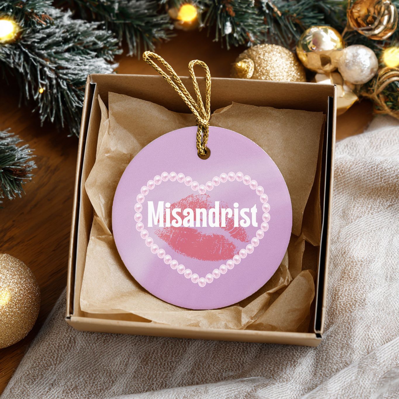Misandrist Ceramic Ornament | Feminist Holiday Ornament | Bold Feminist Gift Idea for Women