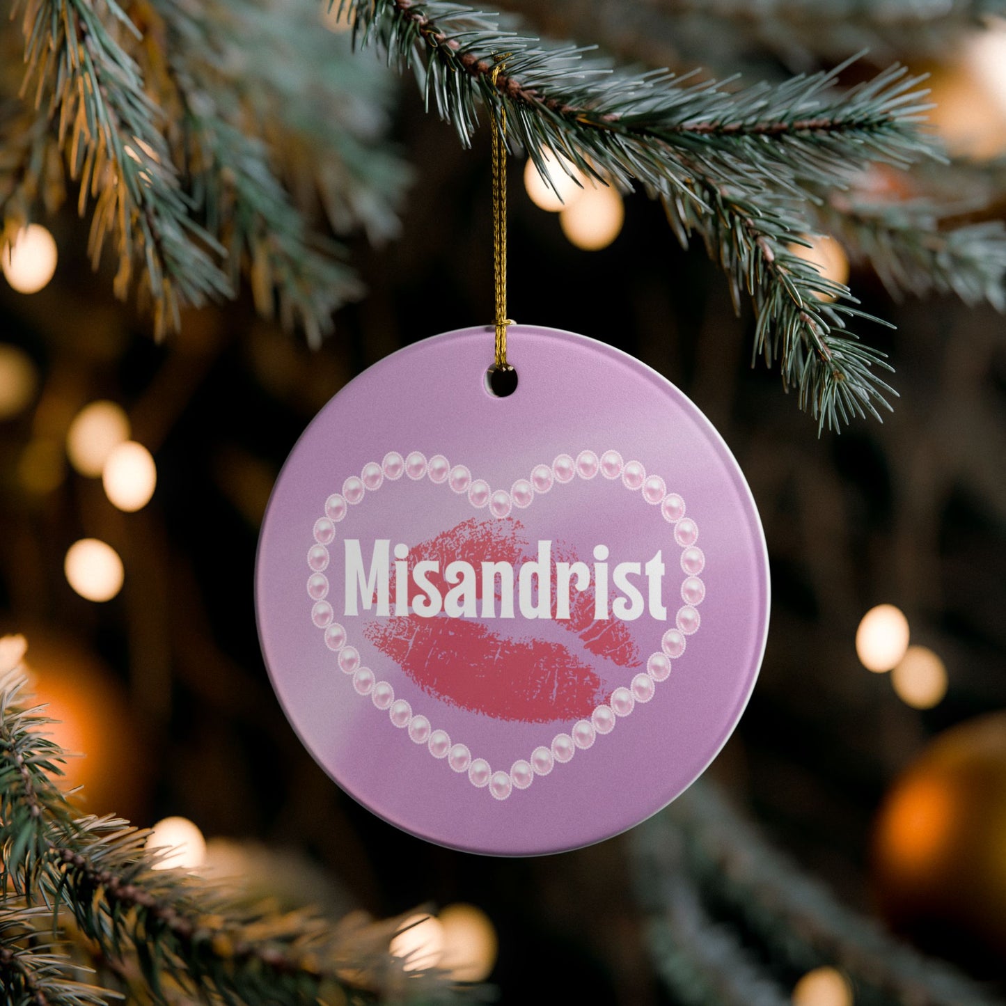 Misandrist Ceramic Ornament | Feminist Holiday Ornament | Bold Feminist Gift Idea for Women