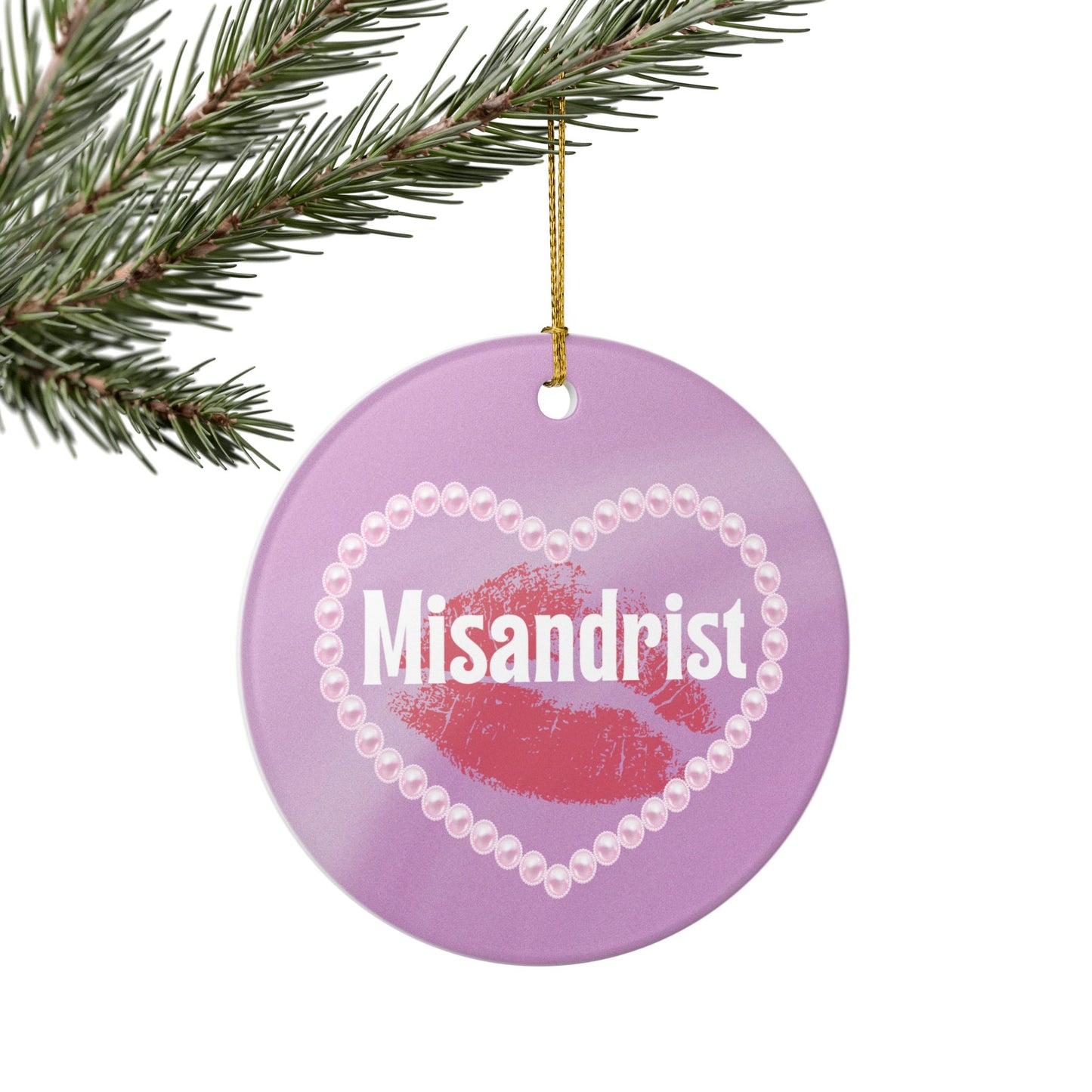 Misandrist Ceramic Ornament | Feminist Holiday Ornament | Bold Feminist Gift Idea for Women