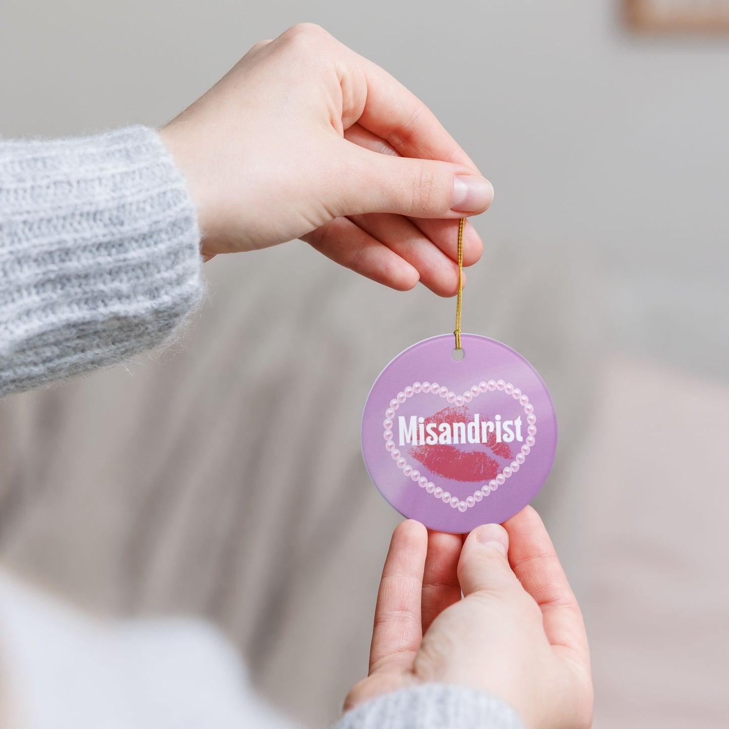 Misandrist Ceramic Ornament | Feminist Holiday Ornament | Bold Feminist Gift Idea for Women