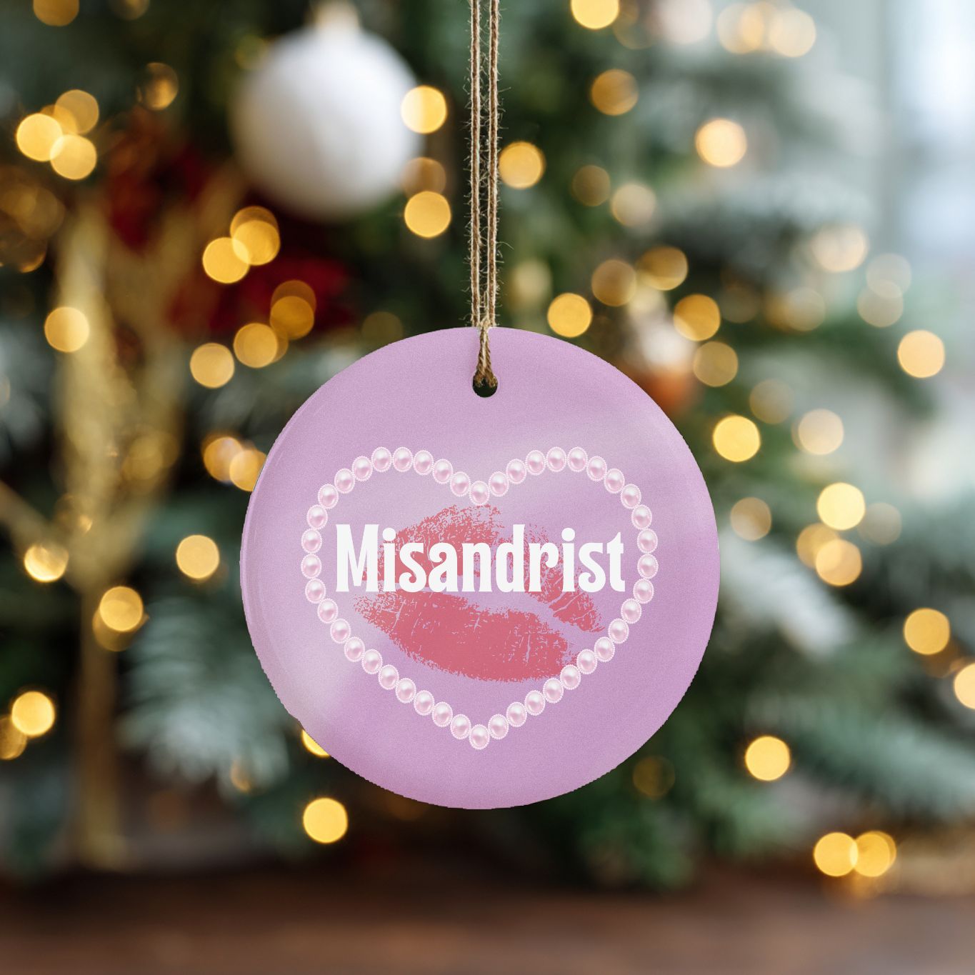 Misandrist Ceramic Ornament | Feminist Holiday Ornament | Bold Feminist Gift Idea for Women