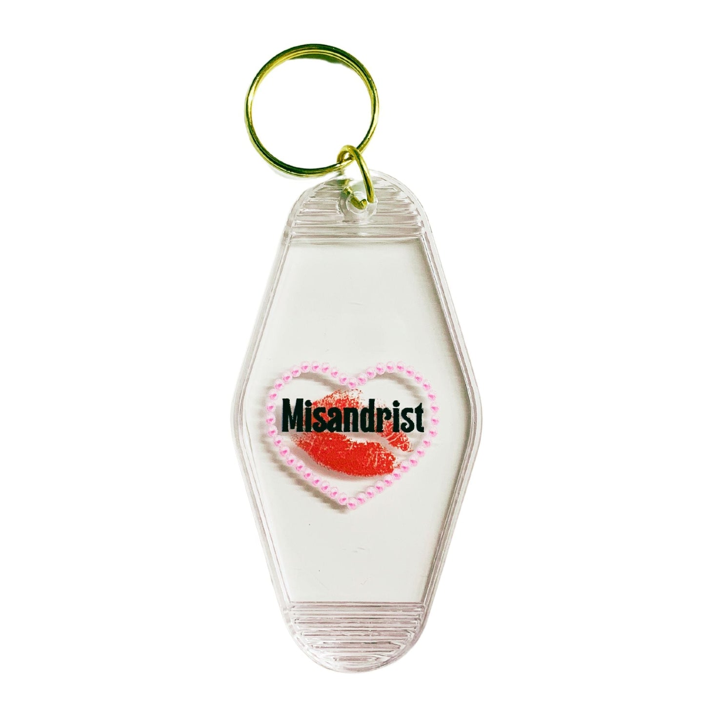 Misandrist Motel Keychain Crystal Clear