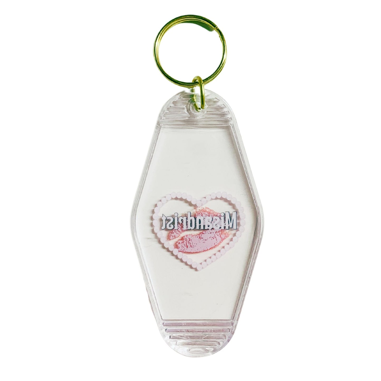 Misandrist Motel Keychain Crystal Clear