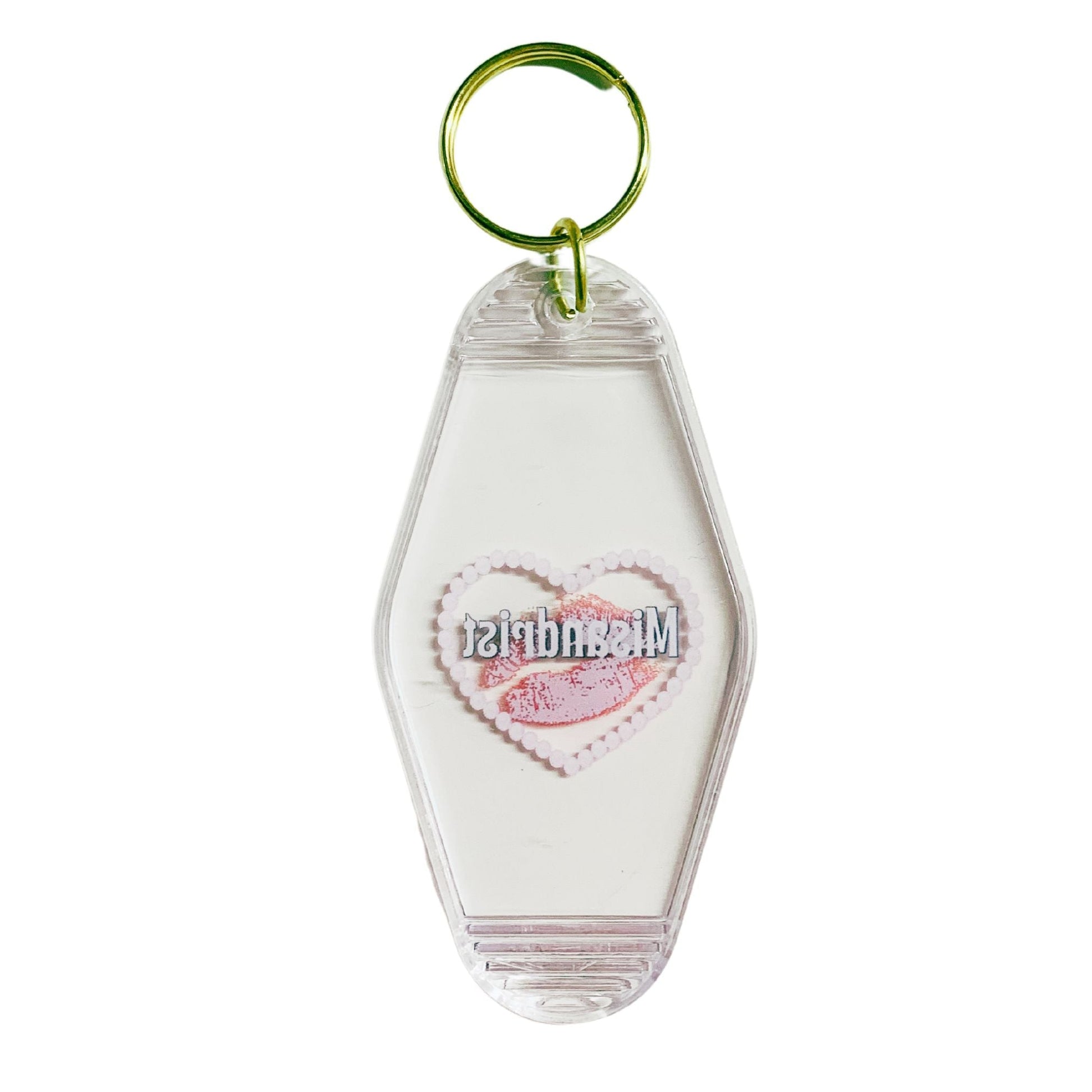 Misandrist Motel Keychain Crystal Clear