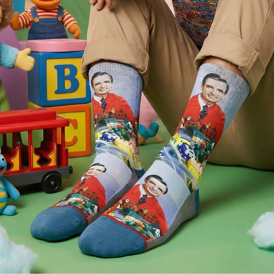 Mister Rogers Make Believe Kingdom Men's Socks | Fun Crew Socks