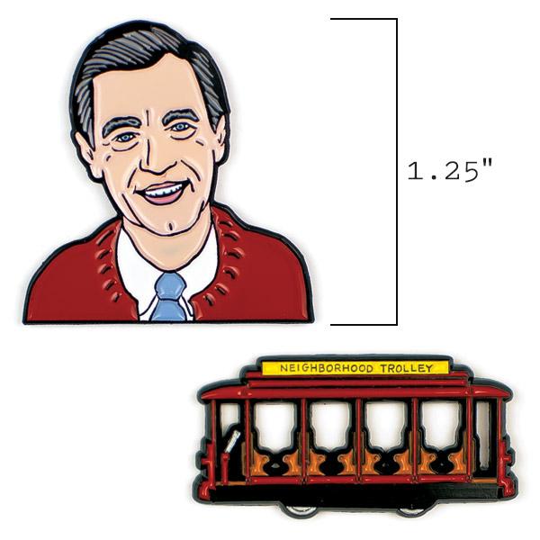 Mister Rogers and Neighborhood Trolley Enamel Pins Set of 2