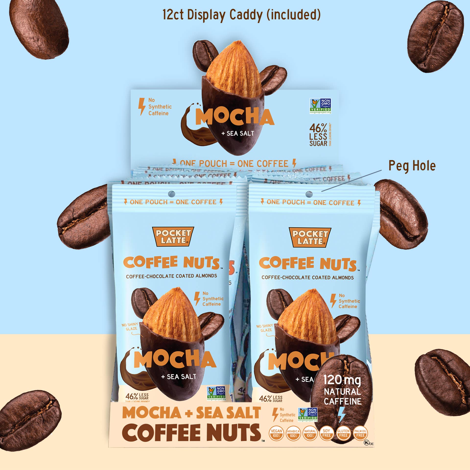 Mocha + Sea Salt Coffee Nuts | Coffee Chocolate Coated Almonds