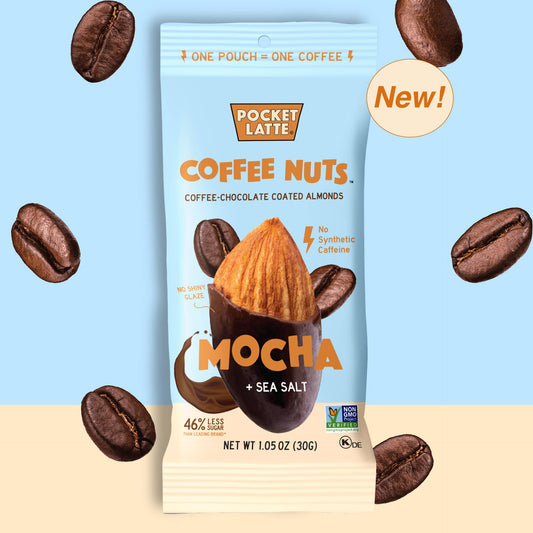 Mocha + Sea Salt Coffee Nuts | Coffee Chocolate Coated Almonds