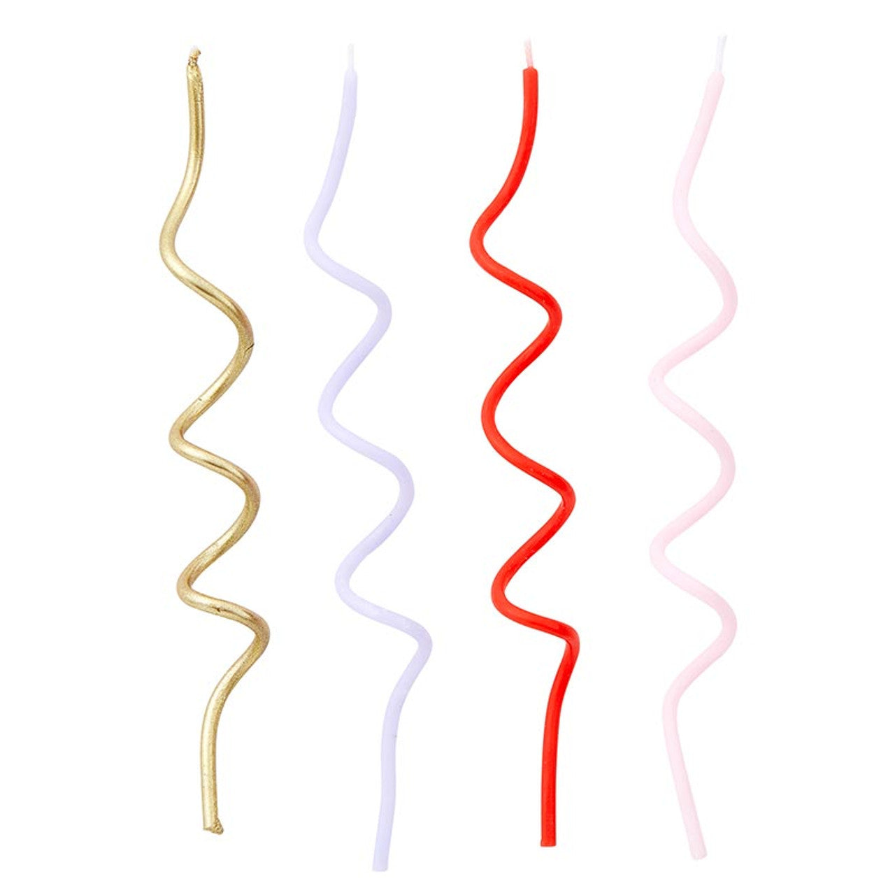 Mod Party Swirl Cake Candles - 16 Pieces | Skinny Birthday Candles 5.5" Tall