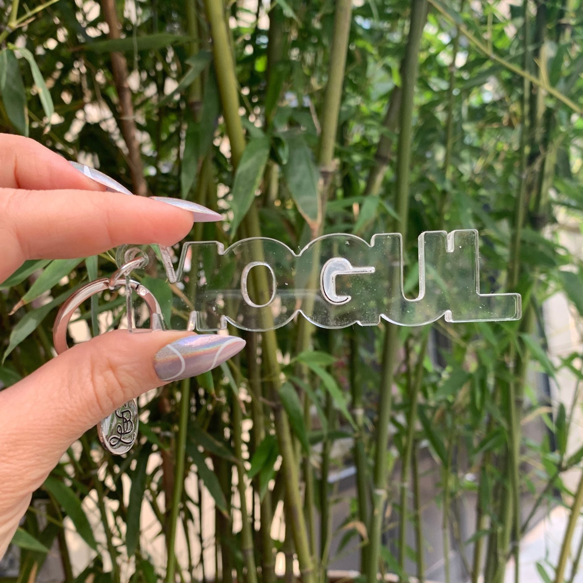 Mogul Acrylic Word Key Chain | Clear Word Shaped Keyholder