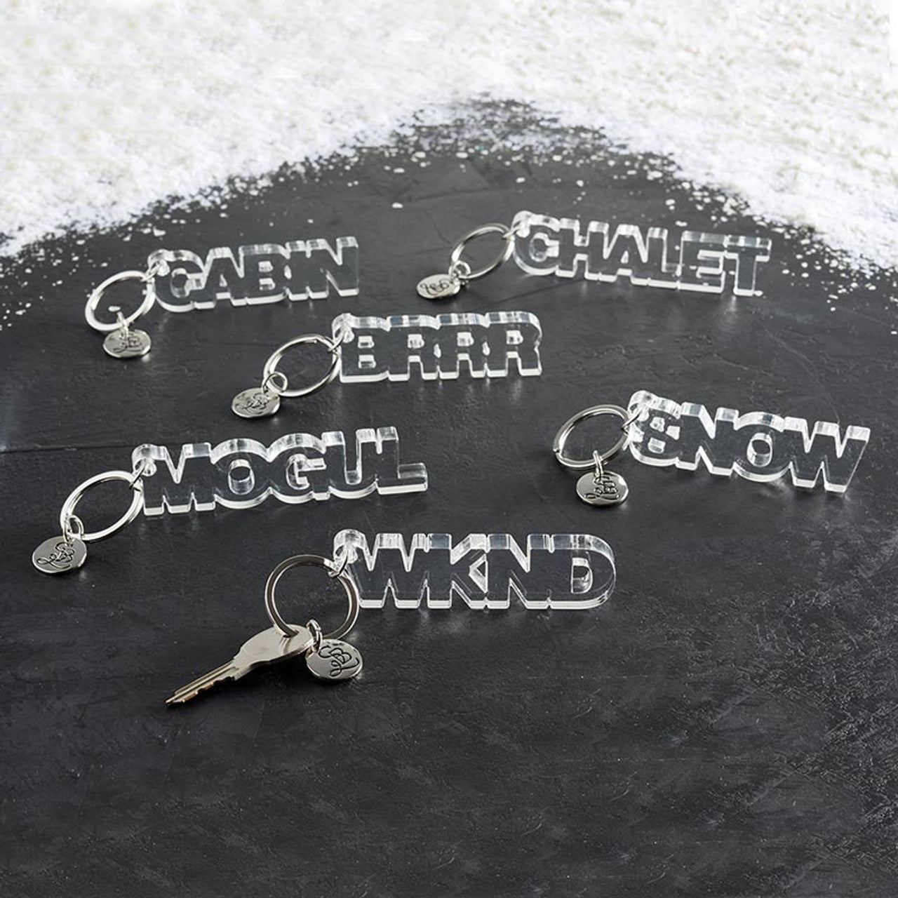 Mogul Acrylic Word Key Chain | Clear Word Shaped Keyholder