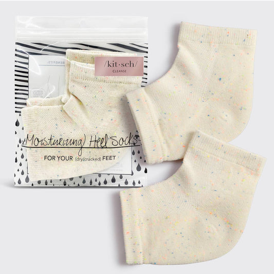 Moisturizing Heel Socks in Cream Confetti | For Dry Cracked Feet