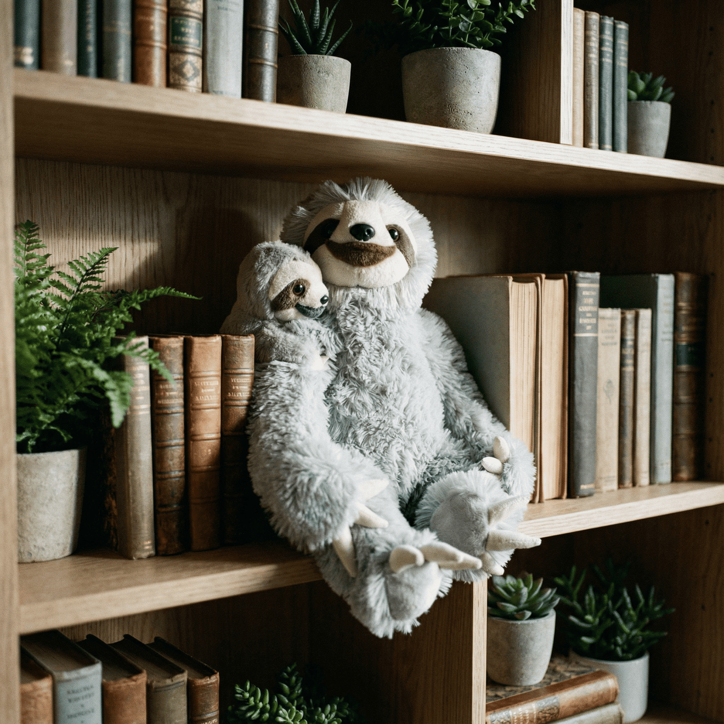 Mom Baby Sloth Stuffed Animal 12"