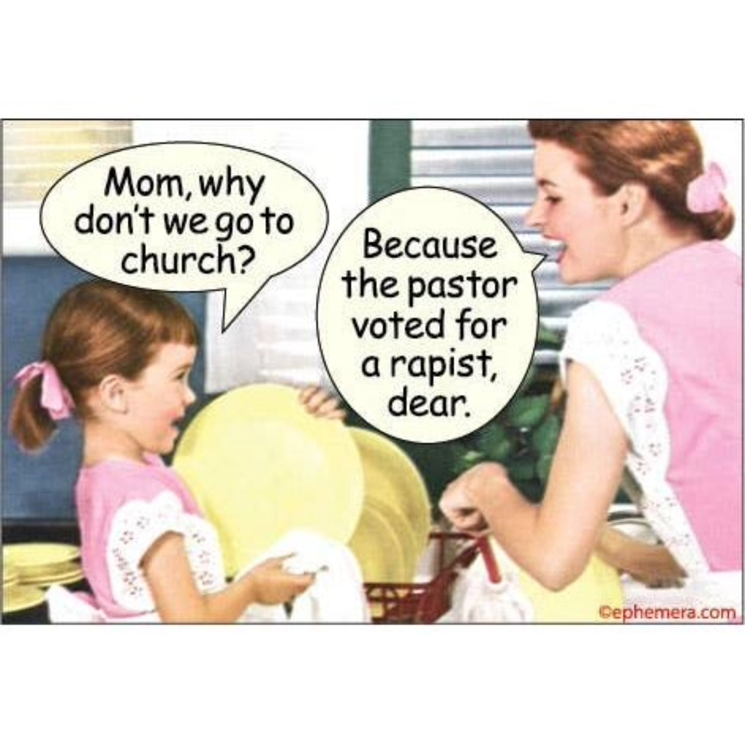 Mom Why Don't We Go to Church Refrigerator Magnet | 2" x 3-Ephemera-The Bullish Store
