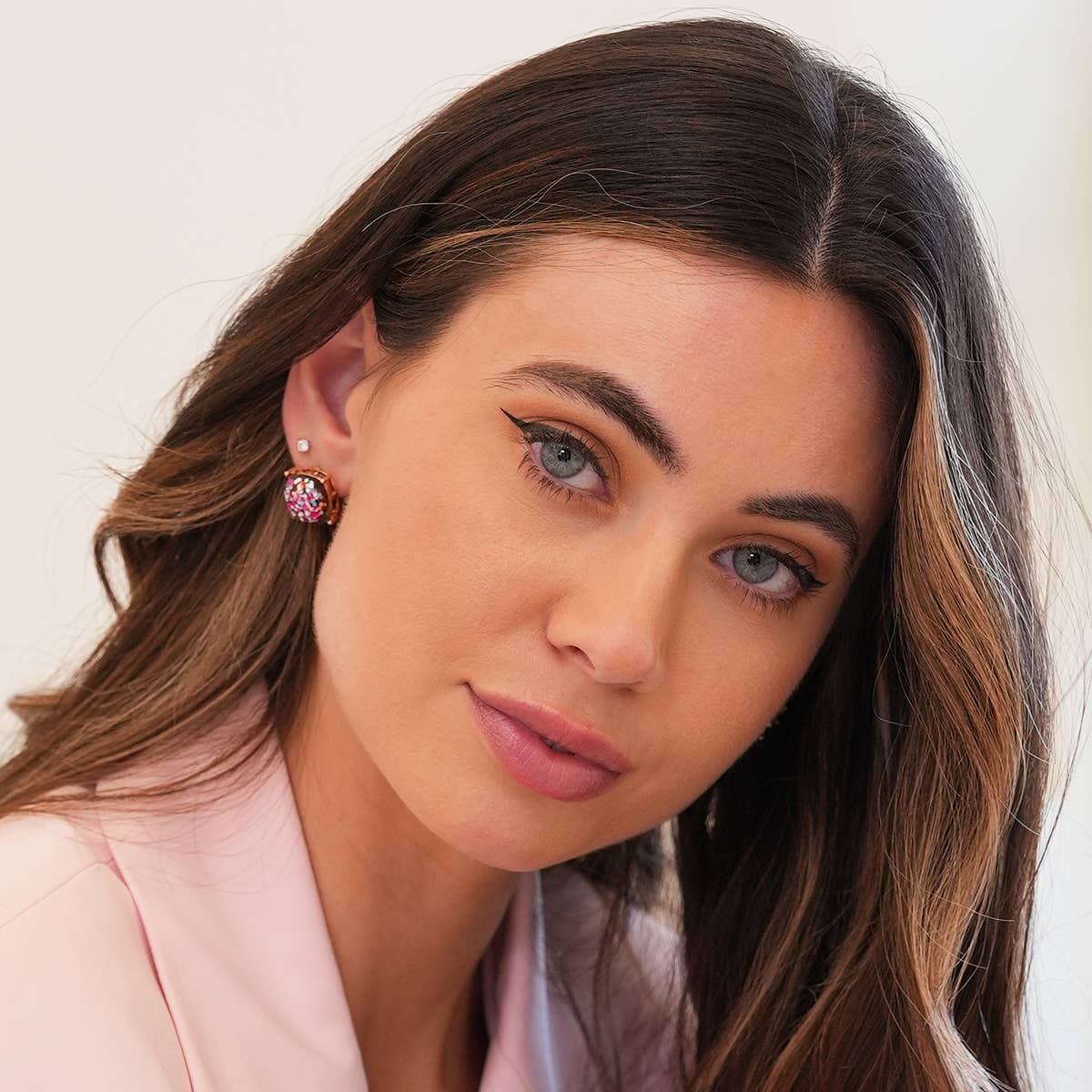 Glitter Square Cushion Cut Stud Earring Set in 2 Sizes - "Mom and Me" Gift Set