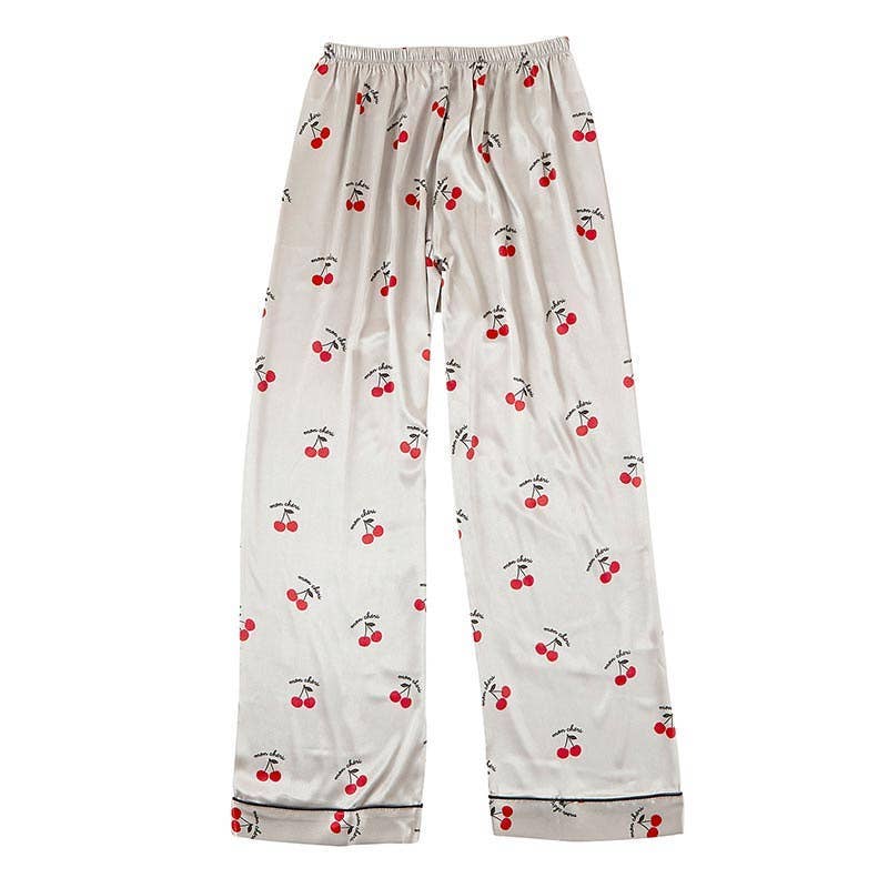 Mon Cheri Cherries Full Length Pajama Set [Available in S and XL Only]