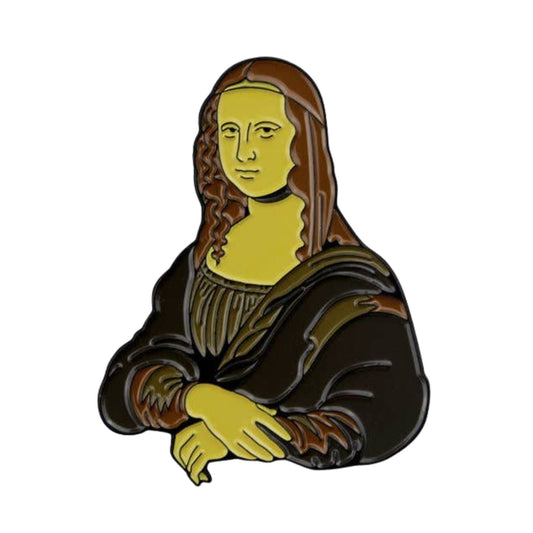 Mona Lisa Enamel Pin Inspired by Leonardo da Vinci | Classic Art Soft Lapel Pin | 1.5" x 1.2"