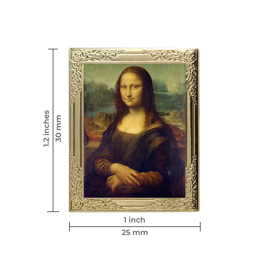 Mona Lisa by Leonardo da Vinci Art Frame Pin | Museum Enamel Lapel Pin