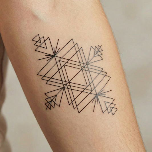 Monochrome Geometric Temporary Tattoo