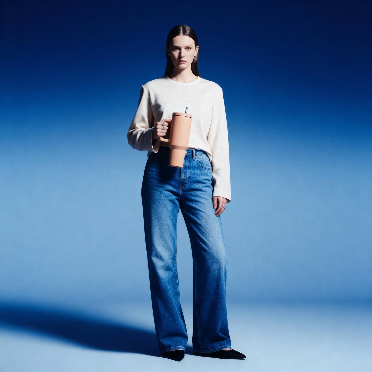 Monocolor Cold Cup Tumbler 40 Oz Handle Travel Mug