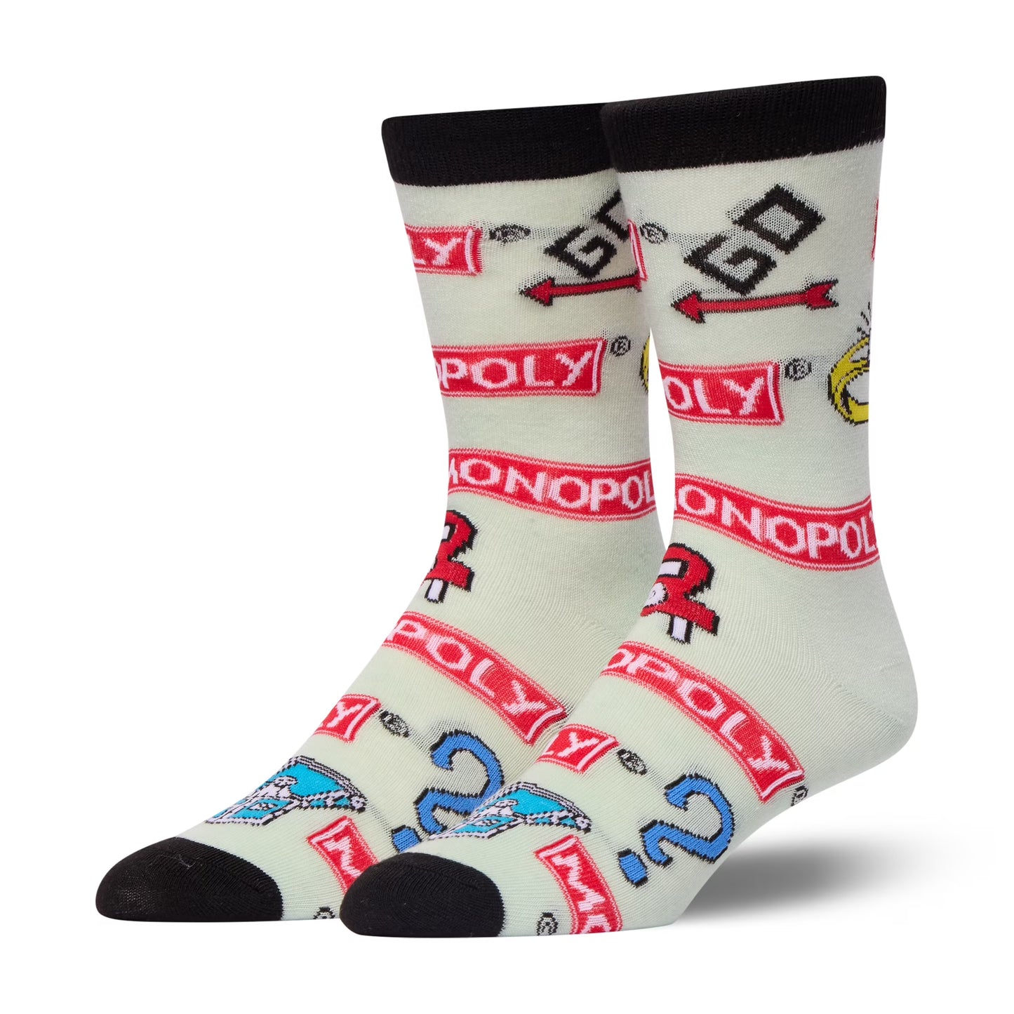 Monopoly Logos Men’s Crew Socks | Crazy Socks Fun Game-Inspired Style