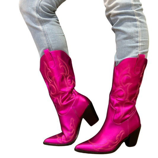 Montana Cowgirl Boots in Hot Pink