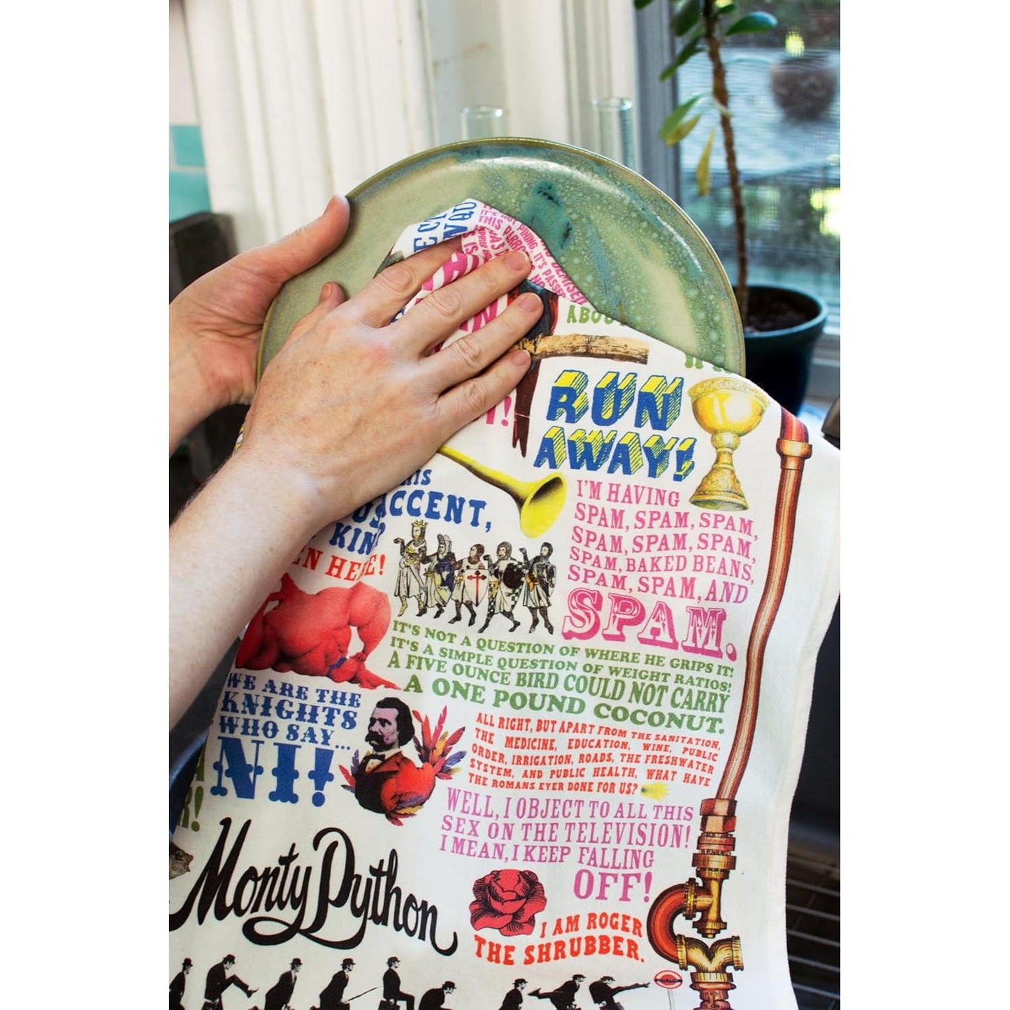 Monty Python Dish Towel | Kitchen Tea Hand Dish Cloth Towel | 17.25" x 25.5"