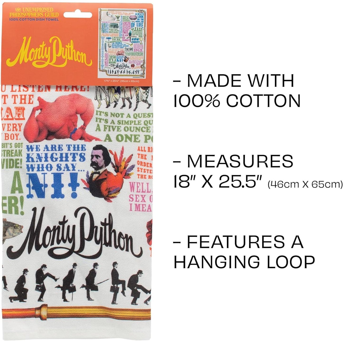 Monty Python Dish Towel | Kitchen Tea Hand Dish Cloth Towel | 17.25" x 25.5"