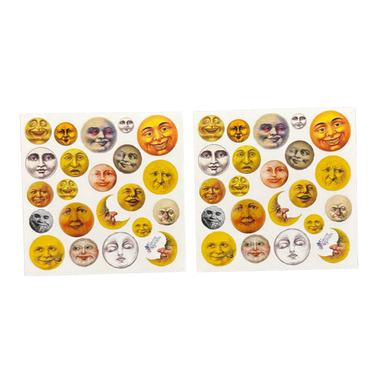 Moon Faces Clear Stickers | 4" x 4" | 2 Sheets-Violette Stickers-The Bullish Store