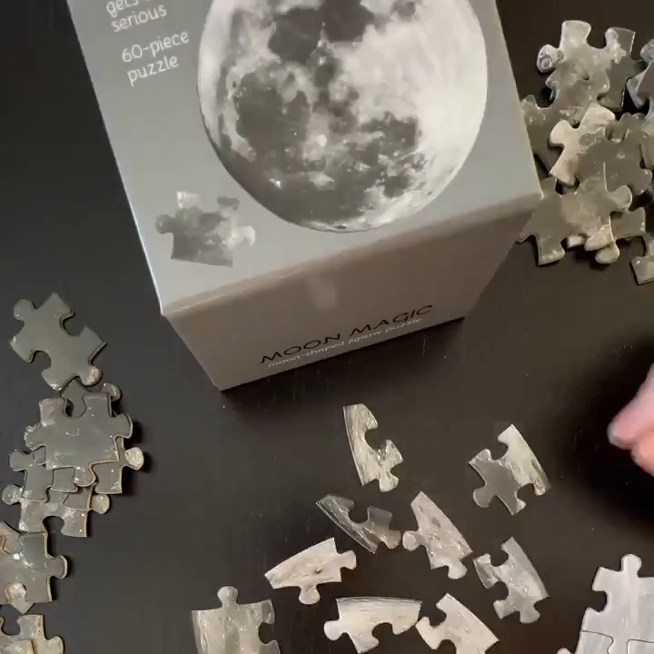 Moon Magic Mini Jigsaw Puzzle | 60 Pieces Jiggie Puzzle in Gift Box | Stocking Stuffer, Space Themed Gift