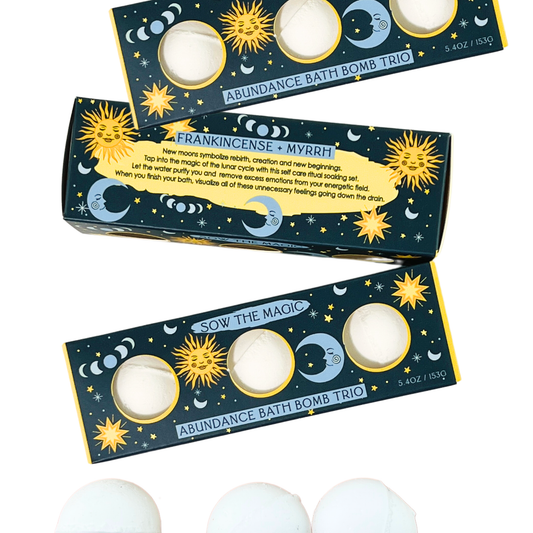 Moon Phase Abundance Bath Bomb Trio | Frankincense + Myrrh-Sow the Magic-The Bullish Store
