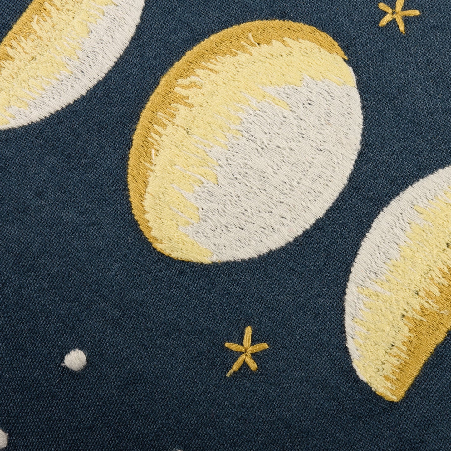Moon Phases Pillow | Navy Blue Cotton | 15" x 10"