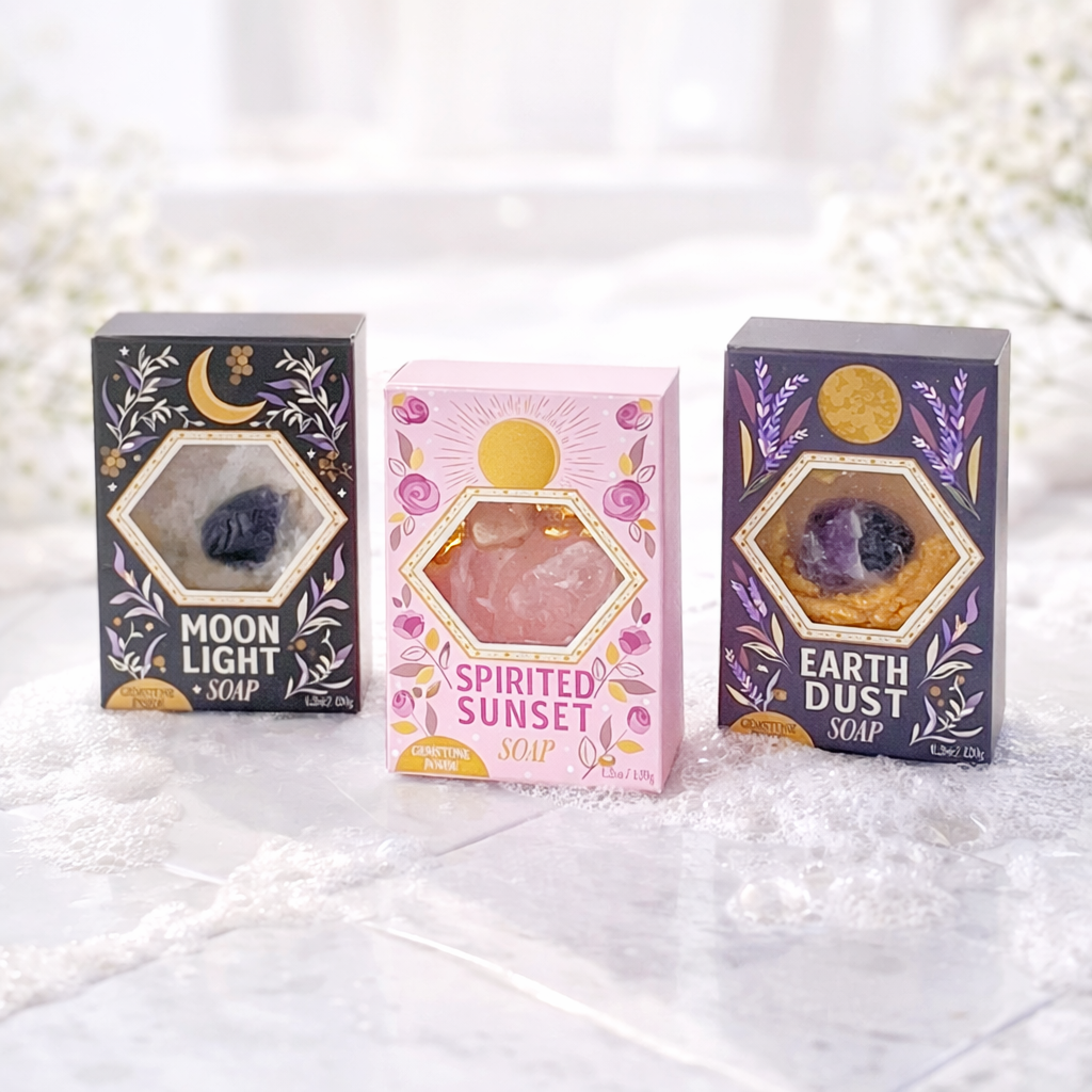 Moonlight Golden Honey Gemstone Bar Soap with Obsidian-Sow the Magic-The Bullish Store