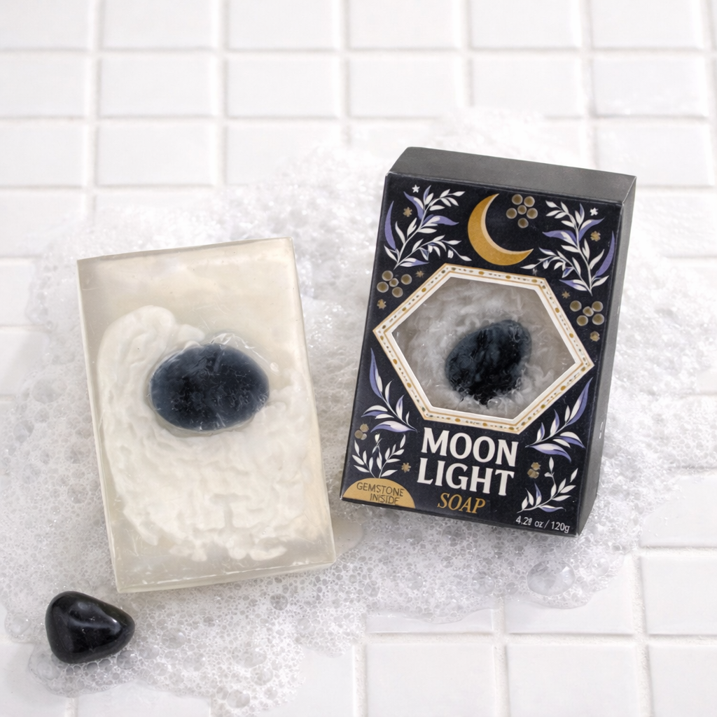 Moonlight Golden Honey Gemstone Bar Soap with Obsidian-Sow the Magic-The Bullish Store