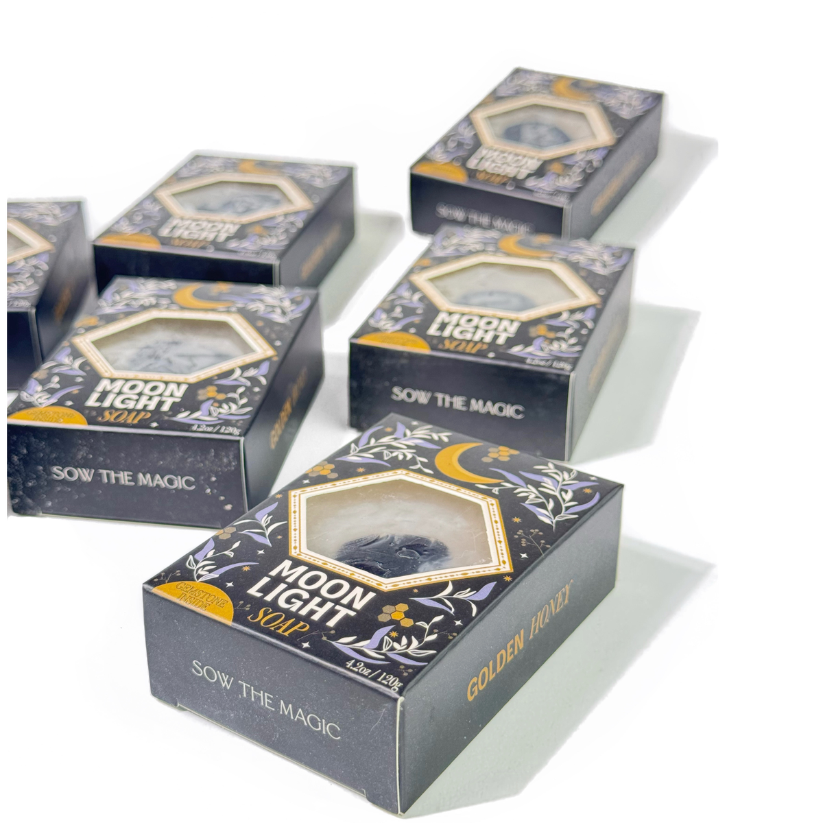 Moonlight Golden Honey Gemstone Bar Soap with Obsidian-Sow the Magic-The Bullish Store