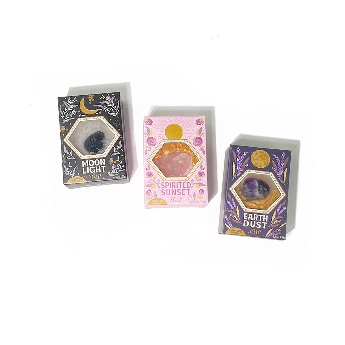 Moonlight Golden Honey Gemstone Bar Soap with Obsidian-Sow the Magic-The Bullish Store