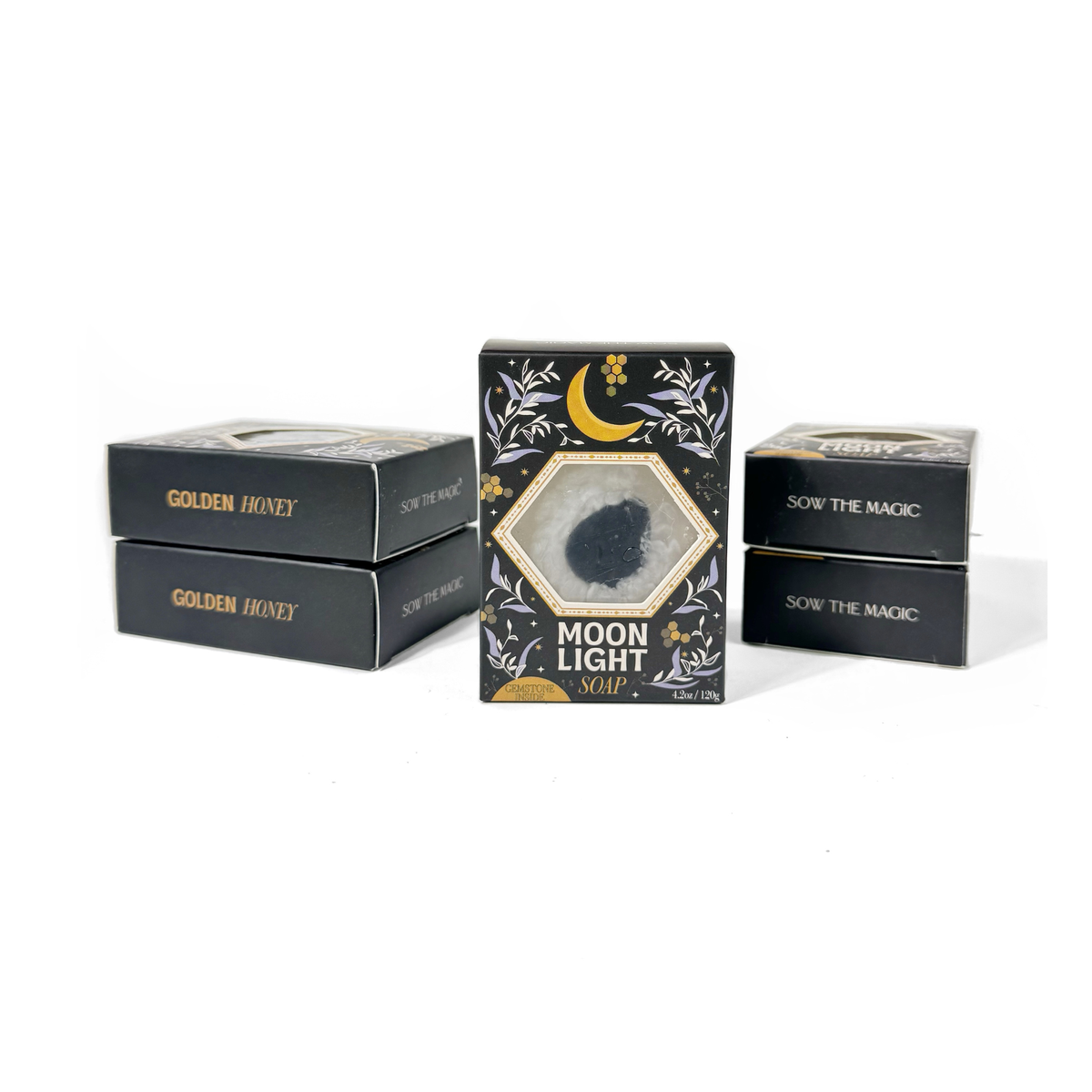 Moonlight Golden Honey Gemstone Bar Soap with Obsidian-Sow the Magic-The Bullish Store