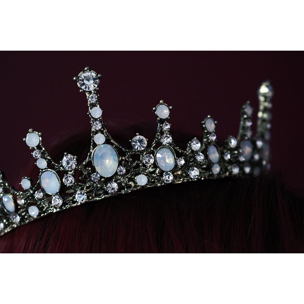 Moonlight Ice Queen Royalty Crown Tiara in Opal and Champagne Gold or Silver (2 Options)