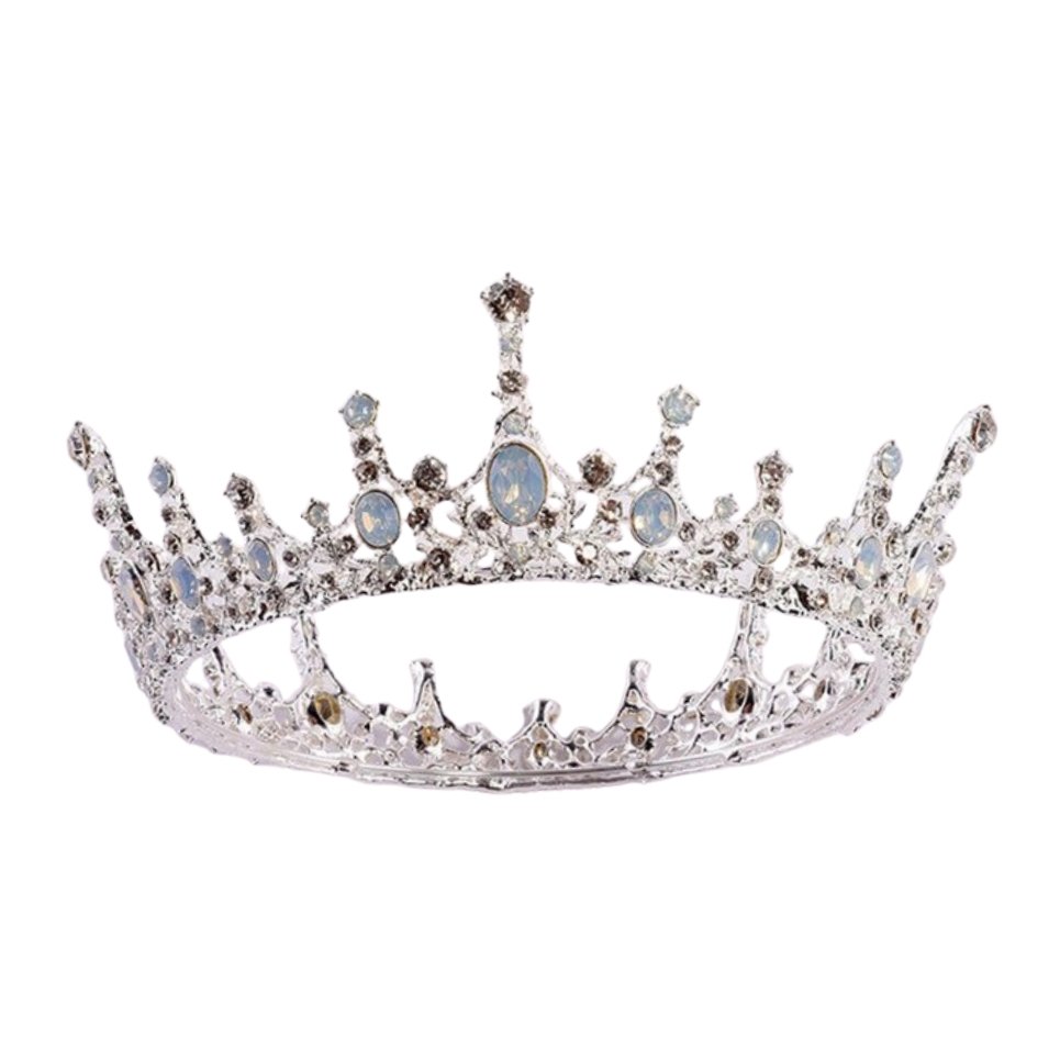 Moonlight Ice Queen Royalty Crown Tiara in Opal and Champagne Gold or Silver (2 Options)