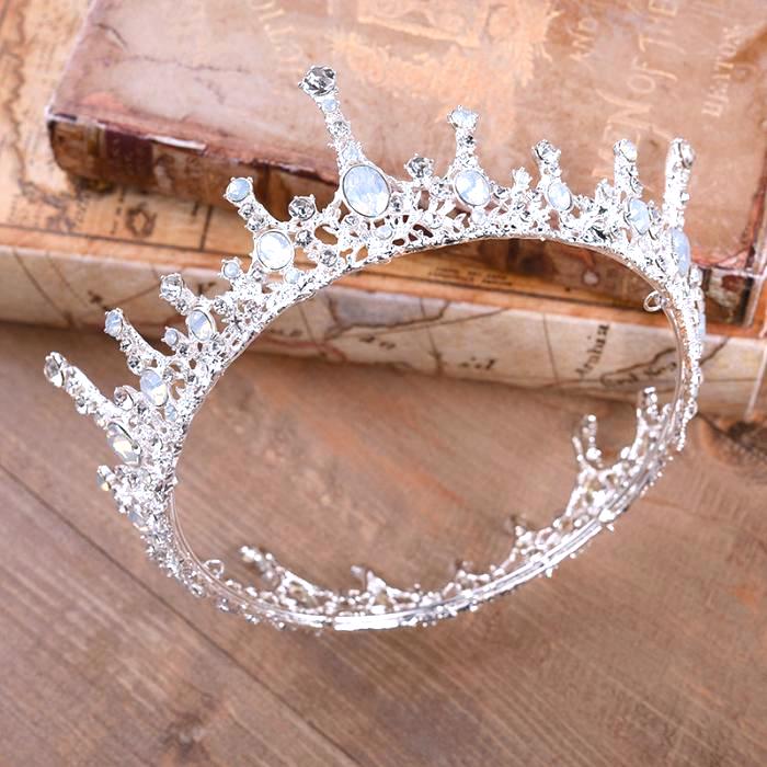 Moonlight Ice Queen Royalty Crown Tiara in Opal and Champagne Gold or Silver (2 Options)