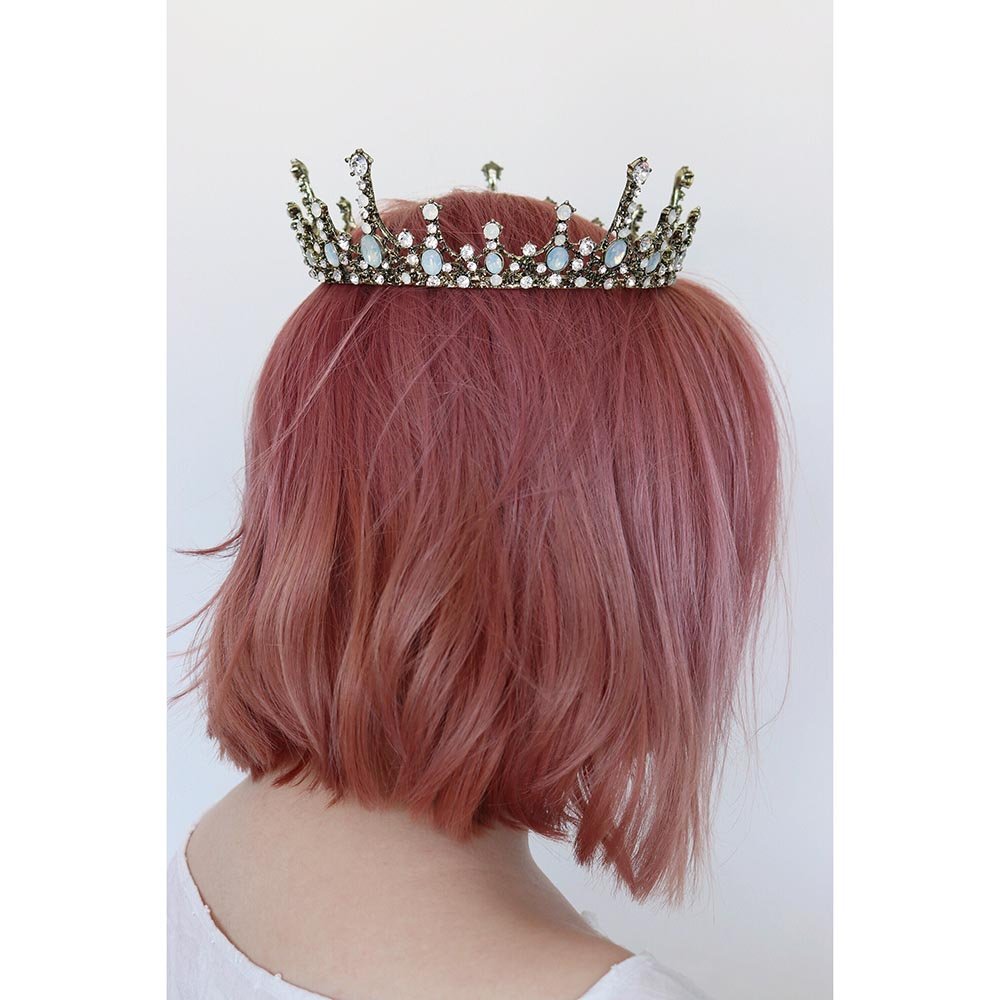 Moonlight Ice Queen Royalty Crown Tiara in Opal and Champagne Gold or Silver (2 Options)